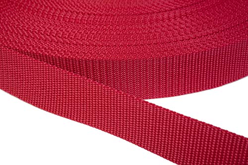 Jajasio PP Gurtband 20mm breit aus Polypropylen, 1.2mm Stark in 41 Farben 19 - rot 12 Meter von Jajasio