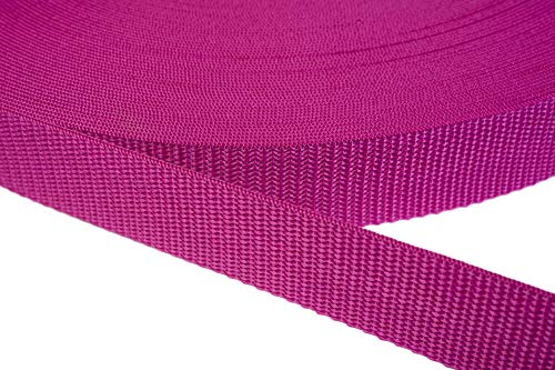 Jajasio PP Gurtband 30mm breit aus Polypropylen, 1.2mm Stark in 41 Farben 17 - Dunkles Magenta 12 Meter von Jajasio