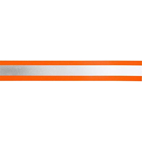 Jajasio Reflektorband 30mm breit zum Aufnähen in 2 Farben orange-Silber 05 Meter. Reflektierendes Band, Leuchtband von Jajasio