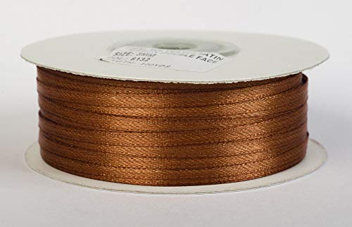 Jajasio Satinband 100 Yard-Rolle, 3mm breit, Auswahl aus 50 Farben/Farbe: 09 - Kupfer, Geschenkband, Schleifenband von Jajasio