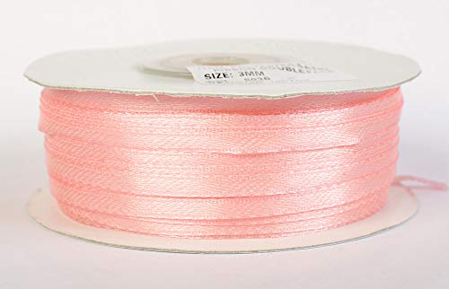 Jajasio Satinband 100 Yard-Rolle, 3mm breit, Auswahl aus 50 Farben/Farbe: 32 - rosa|lachs, Geschenkband, Schleifenband von Jajasio