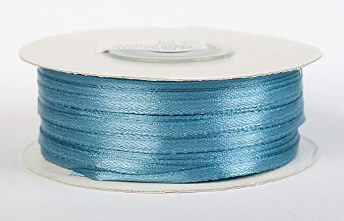 Jajasio Satinband 100 Yard-Rolle, 3mm breit, Auswahl aus 50 Farben/Farbe: 47 - stahlblau, Geschenkband, Schleifenband von Jajasio