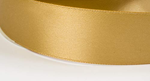 Jajasio Satinband 30 Yard-Rolle, 12mm breit, Auswahl aus 50 Farben/Farbe: 04 - Gold/beige, Geschenkband, Schleifenband von Jajasio