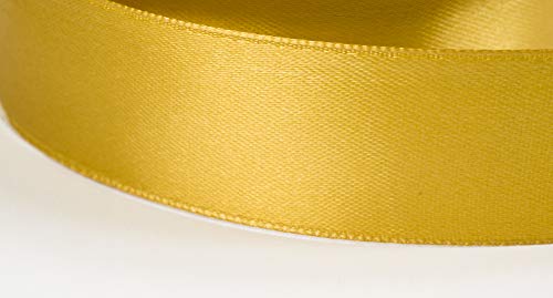 Jajasio Satinband 30 Yard-Rolle, 25mm breit, Auswahl aus 50 Farben/Farbe: 05 - gelbgold, Geschenkband, Schleifenband von Jajasio