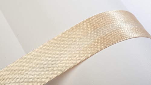 Jajasio Schrägband, 10m, Atlas (Satin), 19mm, gefalzt 03 ? beige, Textilband, Einfassband in 40 Farben von Jajasio