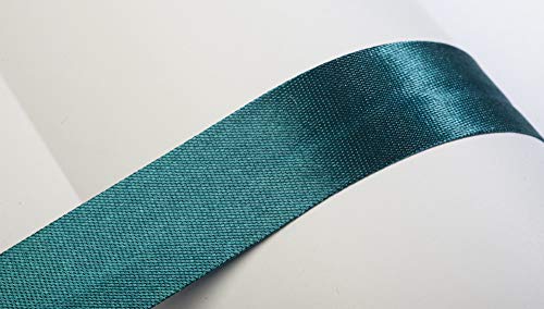 Jajasio Schrägband, 10m, Atlas (Satin), 19mm, gefalzt 15 ? smargdgrün, Textilband, Einfassband in 40 Farben von Jajasio