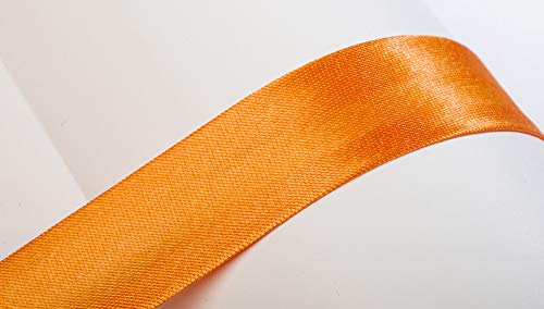 Jajasio Schrägband, 10m, Atlas (Satin), 25mm, gefalzt 07 ? orange, Textilband, Einfassband in 40 Farben von Jajasio