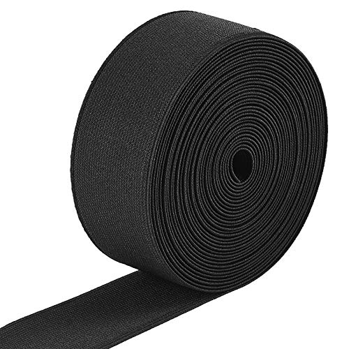 Jalan Gummiband Schwarz 38mm Breit 6 Meter Nähen Elastisches Band für Nähen und Haushalt DIY Nicht Leicht Verformbar Elastisches Farbband von Jalan