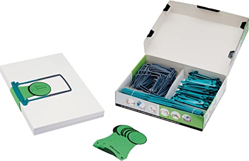 Jalema 5721000 Archiv Kit mit Clipex, PVC- und Weichmacherfrei Clipheftung für die Langzeitarchivierung, 8 cm Füllvermögen, 100er Packung, grün von Djois