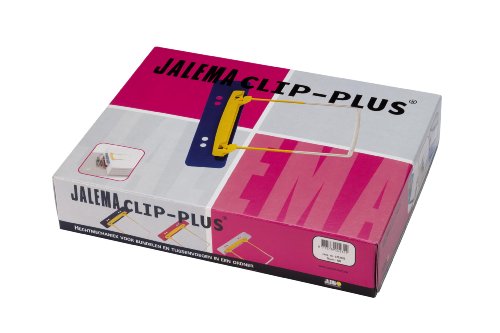 JalemaClip-Plus, Jalema 5712525, Archivbinder für bündelung von Dokumenten mit Aufhängeleiste für Ringbuch, 100er Packung, gelb/weiß von Djois