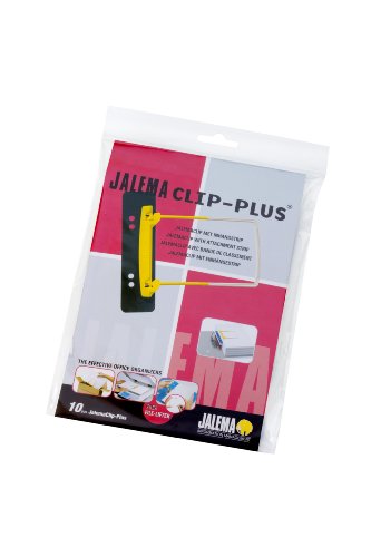 JalemaClip-Plus, Jalema 5712600, Archivbinder für bündelung von Dokumenten mit Aufhängeleiste für Ringbuch, 10er Packung, gelb/weiß von Djois