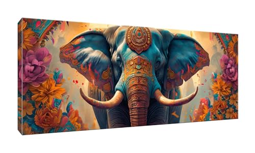 100x250cm 5D Diamond Painting Erwachsene Groß Diamond Painting Indischer Elefant Diamant painting Kinder Stickerei Kunst Malerei Nach Zahlen Kits Diamond Painting Set für Wanddekoration zu Hause G-934 von Jalican