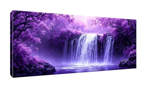 100x250cm 5D Diamond Painting Erwachsene Groß Diamond Painting Lila Wasserfall Diamant painting Kinder Stickerei Kunst Malerei Nach Zahlen Kits Diamond Painting Set für Wanddekoration zu Hause G-992 von Jalican