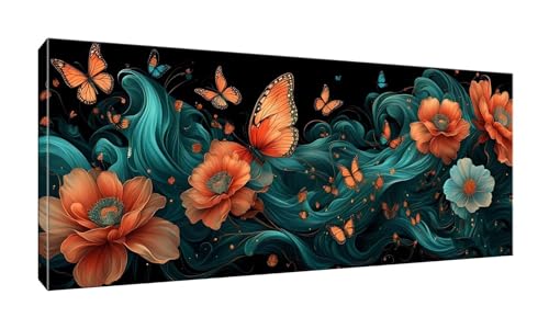 100x250cm 5D Diamond Painting Erwachsene Groß Diamond Painting Schmetterling Blume Diamant painting Stickerei Kunst Malerei Nach Zahlen Kits Diamond Painting Set für Wanddekoration zu Hause G-316 von Jalican