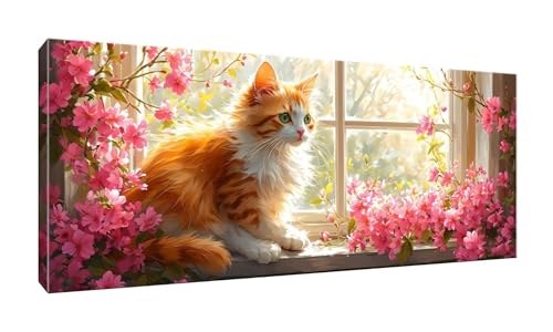 100x250cm 5D Diamond Painting Erwachsene Groß XXL Diamond Painting Blumen Kat Diamant painting Kinder Stickerei Kunst Malerei Nach Zahlen Kits Diamond Painting Set für Wanddekoration zu Hause G-362 von Jalican