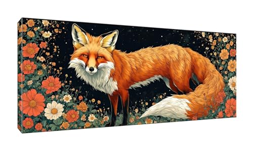 100x250cm 5D Diamond Painting Erwachsene Groß XXL Diamond Painting Fox Blume Diamant painting Kinder Stickerei Kunst Malerei Nach Zahlen Kits Diamond Painting Set für Wanddekoration zu Hause G-305 von Jalican