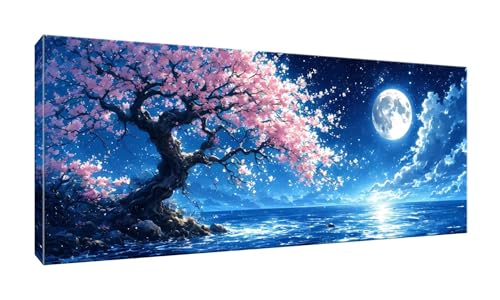 100x250cm 5D Diamond Painting Erwachsene Groß XXL Diamond Painting Mond Baum Diamant painting Kinder Stickerei Kunst Malerei Nach Zahlen Kits Diamond Painting Set für Wanddekoration zu Hause G-977 von Jalican