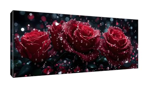 100x250cm 5D Diamond Painting Erwachsene Groß XXL Diamond Painting Rote Rose Diamant painting Kinder Stickerei Kunst Malerei Nach Zahlen Kits Diamond Painting Set für Wanddekoration zu Hause G-301 von Jalican