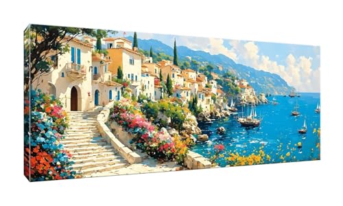 40x100cm 5D Diamond Painting Erwachsene Groß Diamond Painting Küstenlandschaft Diamant painting Kinder Stickerei Kunst Malerei Nach Zahlen Kits Diamond Painting Set für Wanddekoration zu Hause G-238 von Jalican