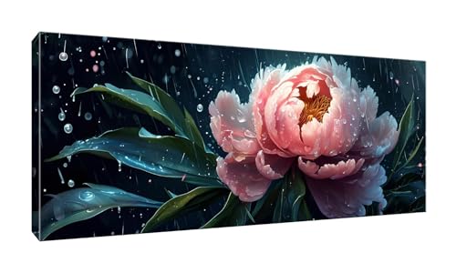 40x100cm 5D Diamond Painting Erwachsene Groß Diamond Painting Pfingstrose Blume Diamant painting Stickerei Kunst Malerei Nach Zahlen Kits Diamond Painting Set für Wanddekoration zu Hause G-593 von Jalican