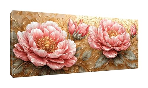 40x100cm 5D Diamond Painting Erwachsene Groß Diamond Painting Pfingstrose Blume Diamant painting Stickerei Kunst Malerei Nach Zahlen Kits Diamond Painting Set für Wanddekoration zu Hause G-598 von Jalican