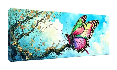 40x100cm 5D Diamond Painting Erwachsene Groß XXL Diamond Painting Schmetterling Diamant painting Kinder Stickerei Kunst Malerei Nach Zahlen Kits Diamond Painting Set für Wanddekoration zu Hause G-327 von Jalican