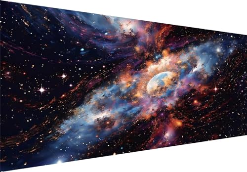 5D DIY Diamond Painting Kits Vollbohrer Groß 140x70cm, Universum Galaxie Diamant Kunst Handwerk Bild Kit, Leinwand Kreuzstich Stickerei Nach Zahlen Painting Zubehör für Erwachsene/Wand/Wohnkultur B433 von Jalican