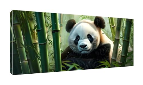 5D DIY Diamond Painting Kits Vollbohrer Groß 20x50cm, Bambuswald Panda Diamant Painting Kunst Bild Kit, Leinwand Kreuzstich Stickerei Nach Zahlen Painting Zubehör für Erwachsene/Wand/Wohnkultur G-987 von Jalican