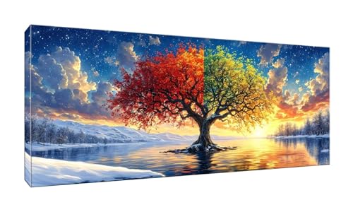 5D DIY Diamond Painting Kits Vollbohrer Groß 20x50cm, Baum des Lebens Diamant Painting Kunst Bild Kit, Leinwand Kreuzstich Stickerei Nach Zahlen Painting Zubehör für Erwachsene/Wand/Wohnkultur G-743 von Jalican