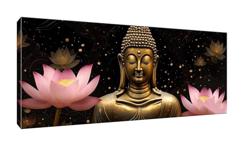 5D DIY Diamond Painting Kits Vollbohrer Groß 20x50cm, Buddha Lotus Diamant Painting Kunst Bild Kit, Leinwand Kreuzstich Stickerei Nach Zahlen Painting Zubehör für Erwachsene/Wand/Wohnkultur G-214 von Jalican