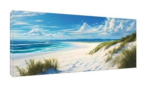 5D DIY Diamond Painting Kits Vollbohrer Groß 20x50cm, Dune Beach Diamant Painting Kunst Bild Kit, Leinwand Kreuzstich Stickerei Nach Zahlen Painting Zubehör für Erwachsene/Wand/Wohnkultur G-705 von Jalican