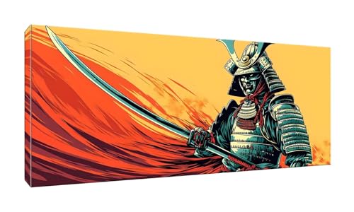 5D DIY Diamond Painting Kits Vollbohrer Groß 20x50cm, Japanische Samurai Diamant Painting Kunst Bild Kit, Leinwand Kreuzstich Stickerei Nach Zahlen Painting Zubehör für Erwachsene/Wand/Wohnkultur G671 von Jalican