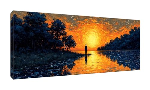 5D DIY Diamond Painting Kits Vollbohrer Groß 20x50cm, Nachtansicht Diamant Painting Kunst Bild Kit, Leinwand Kreuzstich Stickerei Nach Zahlen Painting Zubehör für Erwachsene/Wand/Wohnkultur G-923 von Jalican