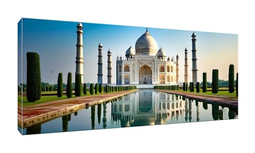 5D DIY Diamond Painting Kits Vollbohrer Groß 20x50cm, Taj Mahal Diamant Painting Kunst Bild Kit, Leinwand Kreuzstich Stickerei Nach Zahlen Painting Zubehör für Erwachsene/Wand/Wohnkultur G-790 von Jalican