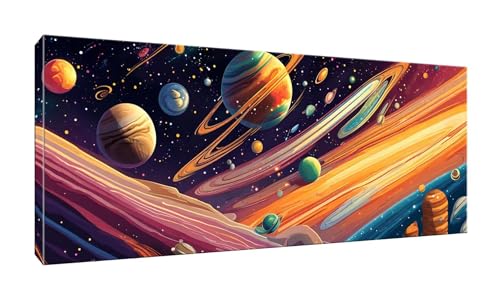 5D DIY Diamond Painting Kits Vollbohrer Groß 20x50cm, Universe Galaxie Diamant Painting Kunst Bild Kit, Leinwand Kreuzstich Stickerei Nach Zahlen Painting Zubehör für Erwachsene/Wand/Wohnkultur G-950 von Jalican