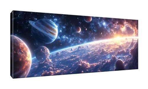 5D DIY Diamond Painting Kits Vollbohrer Groß 20x50cm, Universe Galaxie Diamant Painting Kunst Bild Kit, Leinwand Kreuzstich Stickerei Nach Zahlen Painting Zubehör für Erwachsene/Wand/Wohnkultur G-949 von Jalican