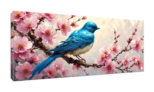 5D DIY Diamond Painting Kits Vollbohrer Groß 20x50cm, Vogel Kirschblüten Diamant Painting Kunst Bild Kit, Leinwand Kreuzstich Stickerei Nach Zahlen Painting Zubehör für Erwachsene/Wand/Wohnkultur G613 von Jalican