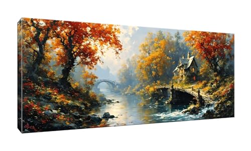 5D DIY Diamond Painting Kits Vollbohrer Groß 20x50cm, Wald Kabine Diamant Painting Kunst Bild Kit, Leinwand Kreuzstich Stickerei Nach Zahlen Painting Zubehör für Erwachsene/Wand/Wohnkultur G-693 von Jalican