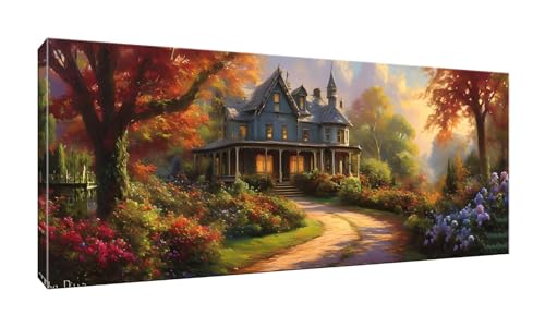 5D DIY Diamond Painting Kits Vollbohrer Groß 20x50cm, Wald Kabine Diamant Painting Kunst Bild Kit, Leinwand Kreuzstich Stickerei Nach Zahlen Painting Zubehör für Erwachsene/Wand/Wohnkultur G-696 von Jalican