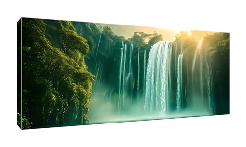 5D DIY Diamond Painting Kits Vollbohrer Groß 20x50cm, Wasserfall Landschaft Diamant Painting Kunst Bild Kit, Leinwand Kreuzstich Stickerei Nach Zahlen Painting Zubehör für Erwachsene Wohnkultur G-648 von Jalican