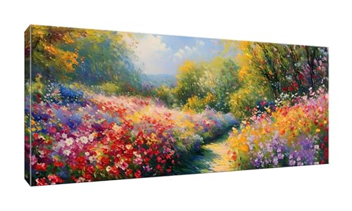 5D DIY Diamond Painting Kits Vollbohrer Groß 50x125cm, Blumen Landschaft Diamant Painting Kunst Bild Kit, Leinwand Kreuzstich Stickerei Nach Zahlen Painting Zubehör für Erwachsene/Wand/Wohnkultur G336 von Jalican