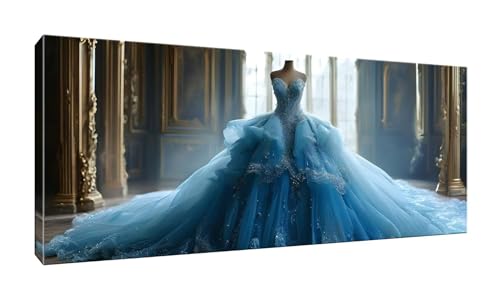 5D DIY Diamond Painting Kits Vollbohrer Groß 50x125cm, Brautkleid Diamant Painting Kunst Bild Kit, Leinwand Kreuzstich Stickerei Nach Zahlen Painting Zubehör für Erwachsene/Wand/Wohnkultur G-389 von Jalican