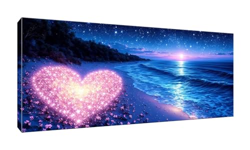 5D DIY Diamond Painting Kits Vollbohrer Groß 50x125cm, Seelandschaft Diamant Painting Kunst Bild Kit, Leinwand Kreuzstich Stickerei Nach Zahlen Painting Zubehör für Erwachsene/Wand/Wohnkultur G-252 von Jalican