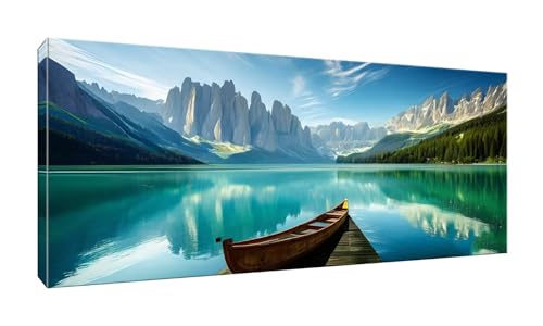 5D DIY Diamond Painting Kits Vollbohrer Groß 50x125cm, Seen Landschaft Diamant Painting Kunst Bild Kit, Leinwand Kreuzstich Stickerei Nach Zahlen Painting Zubehör für Erwachsene/Wand/Wohnkultur G-313 von Jalican