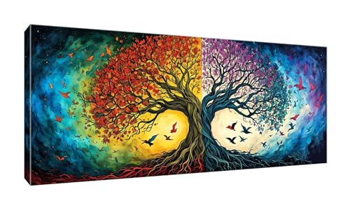 5D DIY Diamond Painting Kits Vollbohrer Groß 80x200cm, Baum des Lebens Diamant Painting Kunst Bild Kit, Leinwand Kreuzstich Stickerei Nach Zahlen Painting Zubehör für Erwachsene/Wand/Wohnkultur G-744 von Jalican