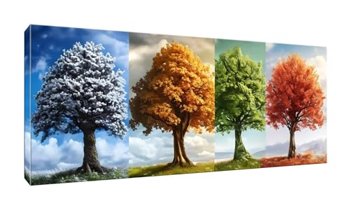 5D DIY Diamond Painting Kits Vollbohrer Groß 80x200cm, Vier Jahreszeiten Baum Diamant Painting Kunst Bild Kit, Leinwand Kreuzstich Stickerei Nach Zahlen Painting Zubehör für Erwachsene Wohnkultur G784 von Jalican