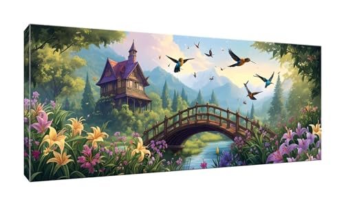 5D DIY Diamond Painting Kits Vollbohrer Groß 80x200cm, Wald Kabine Diamant Painting Kunst Bild Kit, Leinwand Kreuzstich Stickerei Nach Zahlen Painting Zubehör für Erwachsene/Wand/Wohnkultur G-694 von Jalican