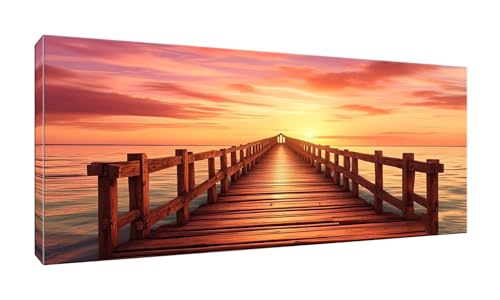 5D Diamond Painting Groß XXL Diamant Painting Bilder Bridge Sonnenuntergang Diamond Art Erwachsene Full Drill DIY Diamant Kunst Malerei Stickerei Set Kreuzstich Bilder Home Wand Dekor 60x150cm G-659 von Jalican