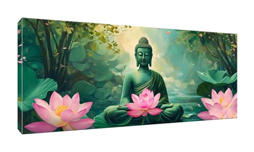 5D Diamond Painting Groß XXL Diamant Painting Bilder Buddha Lotus Diamond Art Erwachsene Full Drill DIY Diamant Kunst Malerei Stickerei Set Kreuzstich Bilder Home Wand Dekor Geschenk 30x75cm G-213 von Jalican