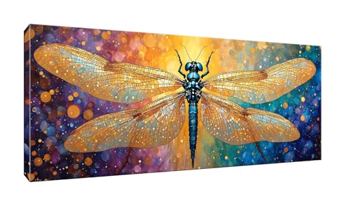 5D Diamond Painting Groß XXL Diamant Painting Bilder Libelle Diamond Art Erwachsene Full Drill DIY Diamant Kunst Malerei Stickerei Set Kreuzstich Bilder Home Wand Dekor Geschenk 90x225cm G-661 von Jalican